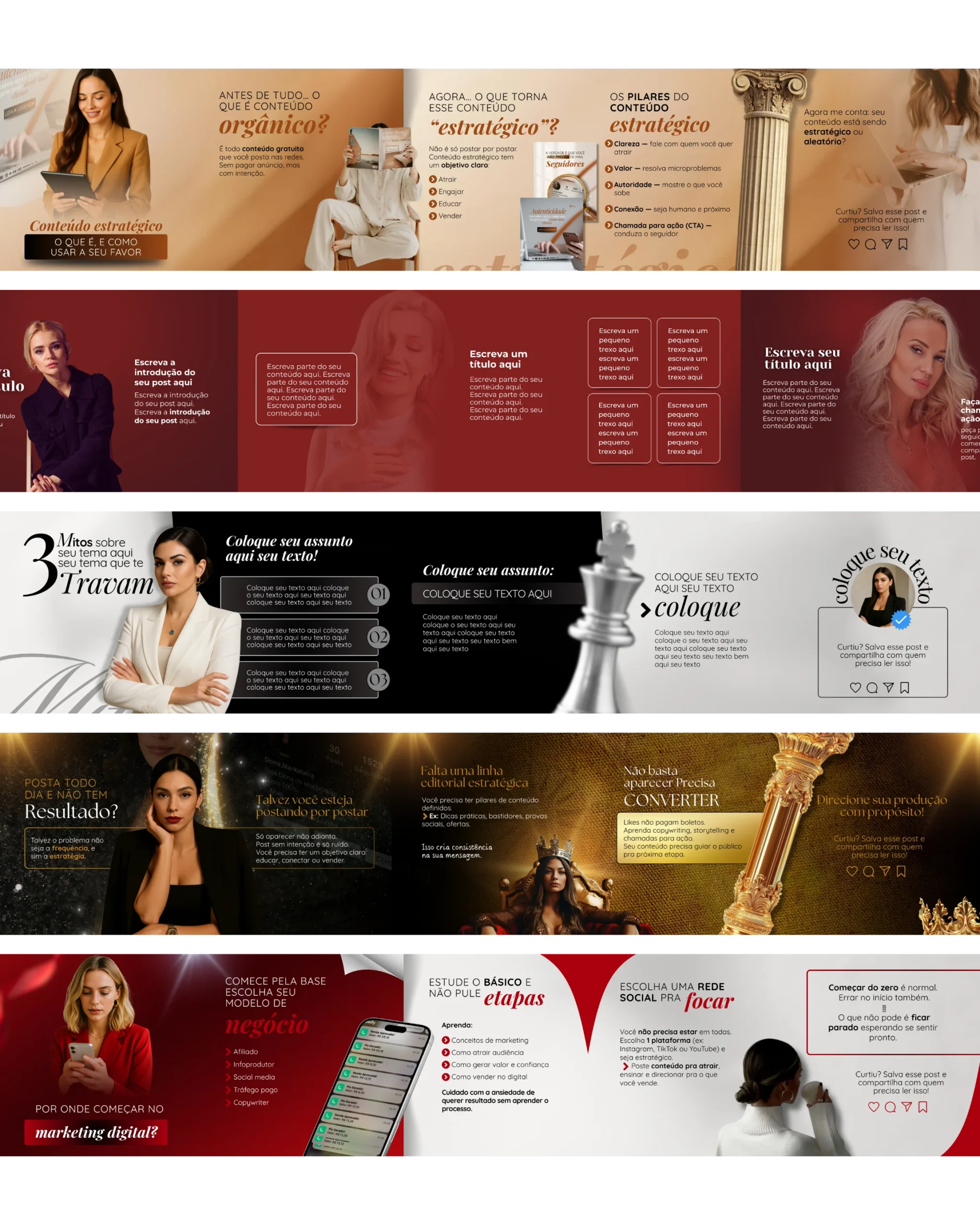 Templates de carrossel